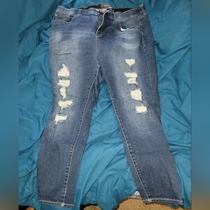 Torrid Women's Skinny Jeans - Distressed Blue